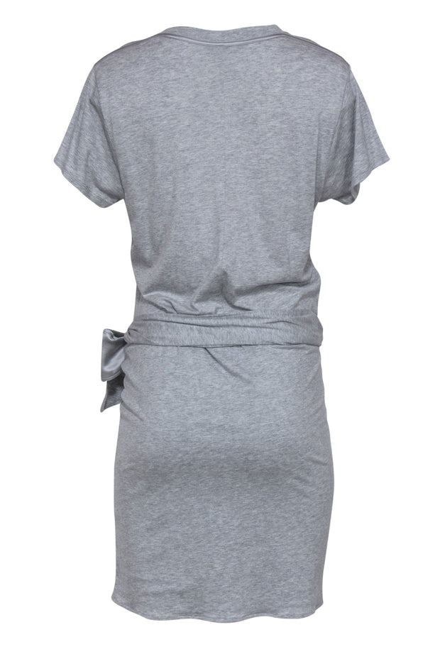 Current Boutique-Rag & Bone - Light Grey Short Sleeve T-Shirt-Style Wrap Dress Sz
