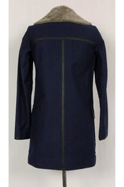 Current Boutique-Rag & Bone - Navy w/ Shearling Collar Coat Sz 0