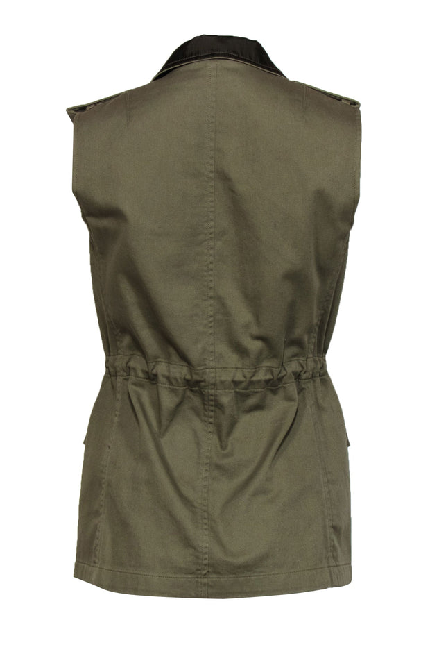 Current Boutique-Rag & Bone - Olive Button-Up Utility-Style Vest Sz XS