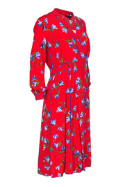 Current Boutique-Rag & Bone - Red & Blue Floral Button-Front Dress w/ Piping Sz 2