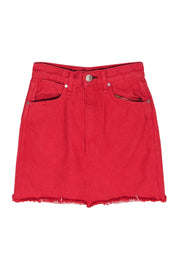 Current Boutique-Rag & Bone - Red Denim Raw Hem Miniskirt Sz 23