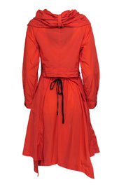 Current Boutique-Rag & Bone - Red Grid Print Cowl Neck Zip-Waist Jacket Sz XS