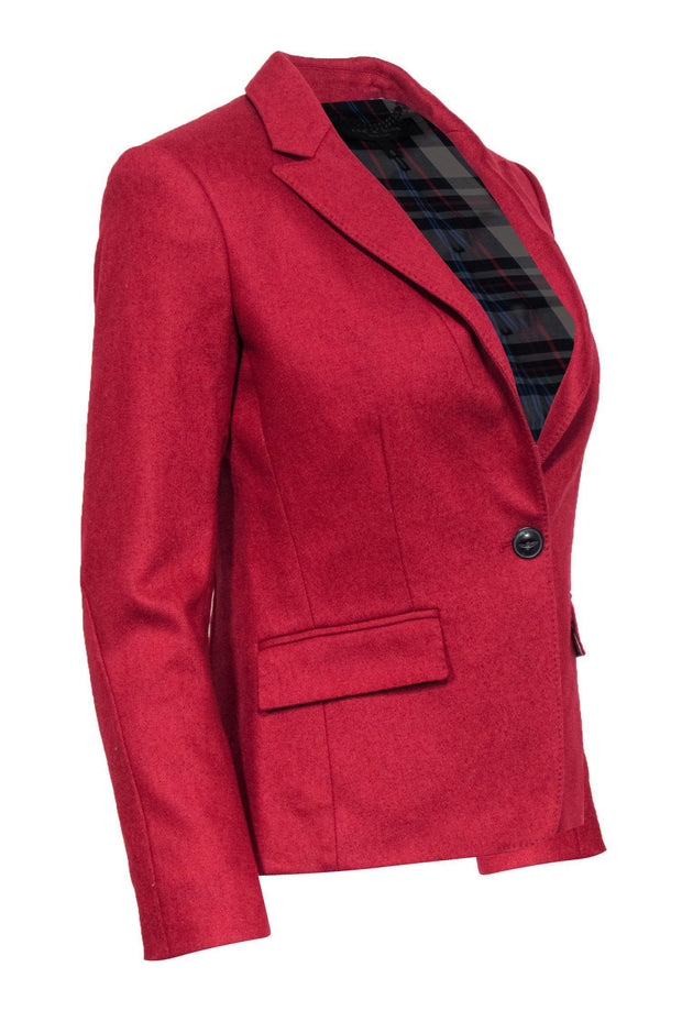 Current Boutique-Rag & Bone - Red Wool Blend Single Button Blazer Sz 0