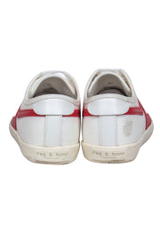 Current Boutique-Rag & Bone - White Canvas Sneakers w/ Red Zig-Zag Stripe Sz 6.5