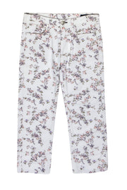 Current Boutique-Rag & Bone - White Floral Print Straight Leg Jeans Sz 24