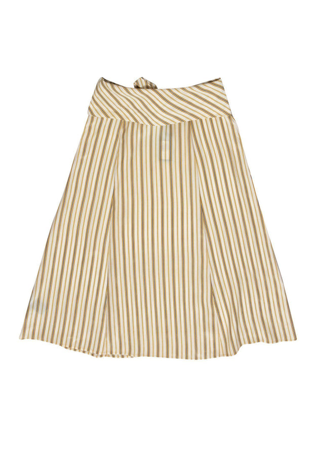 Current Boutique-Rag & Bone - Yellow, White & Blue Pinstriped Maxi Skirt w/ Tie Sz 0
