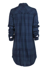 Current Boutique-Rails - Dark Navy Plaid Flannel Button-Up Shirtdress Sz S