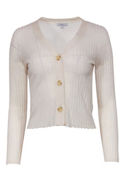 Current Boutique-Rails - Ivory Ribbed Wool Blend Button-Up "Jase" Cardigan Sz XS