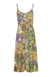 Current Boutique-Rails - Multicolor Floral Print Midi Dress w/ Ruffles Sz S