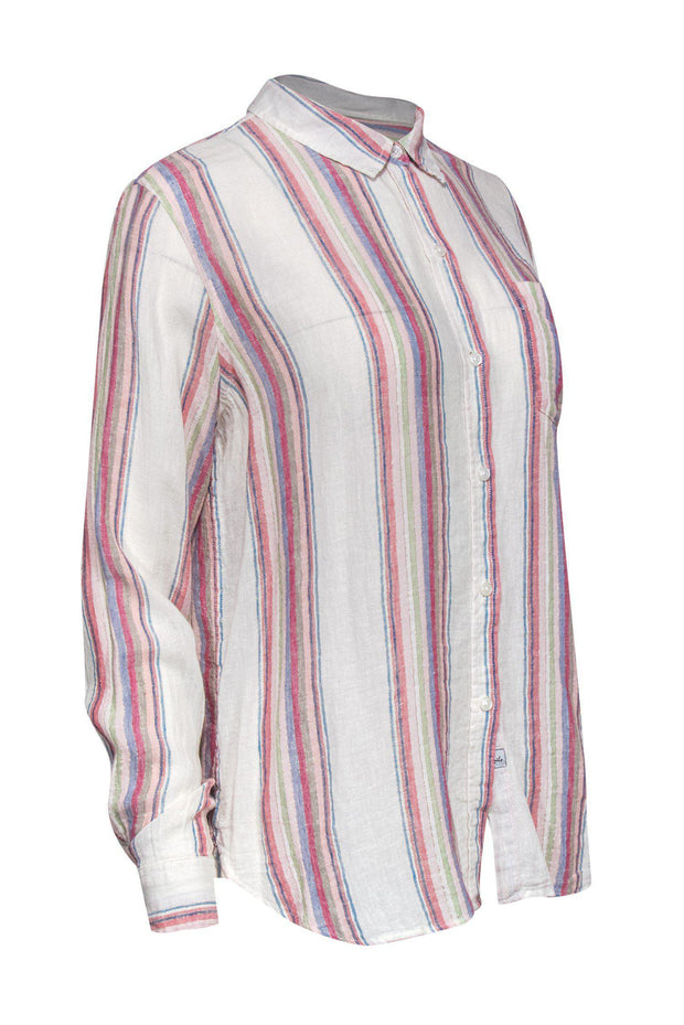 Current Boutique-Rails - Multicolored Striped Button Blouse w/ Shimmer Sz M