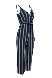 Current Boutique-Rails - Navy & White Striped Sleeveless Straight Leg Jumpsuit Sz S