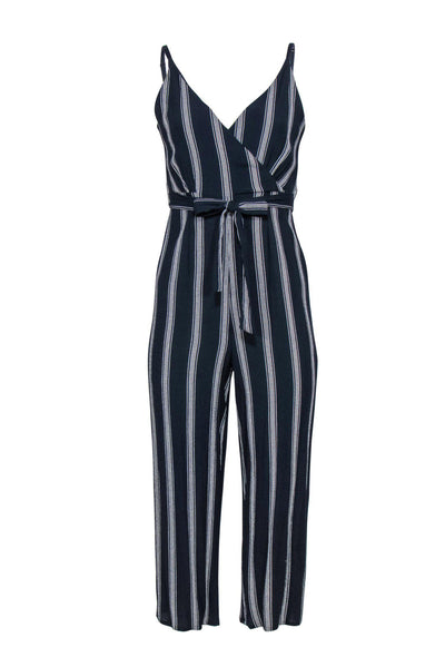 Current Boutique-Rails - Navy & White Striped Sleeveless Straight Leg Jumpsuit Sz S