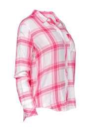 Current Boutique-Rails - Pink & White Plaid Button Down Blouse Sz S