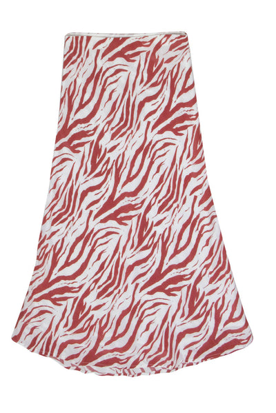 Current Boutique-Rails - White & Rust Zebra Print Midi Skirt Sz XS