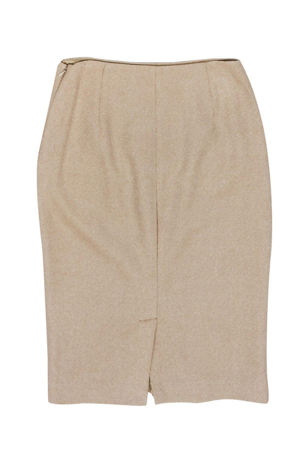 Current Boutique-Ralph Lauren - Beige Wool & Cashmere Pencil Skirt Sz 4