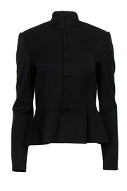 Current Boutique-Ralph Lauren - Black Button Front Peplum Jacket Sz 8