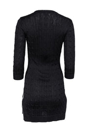 Current Boutique-Ralph Lauren - Black Cable Knit Silk Sweater Dress Sz S