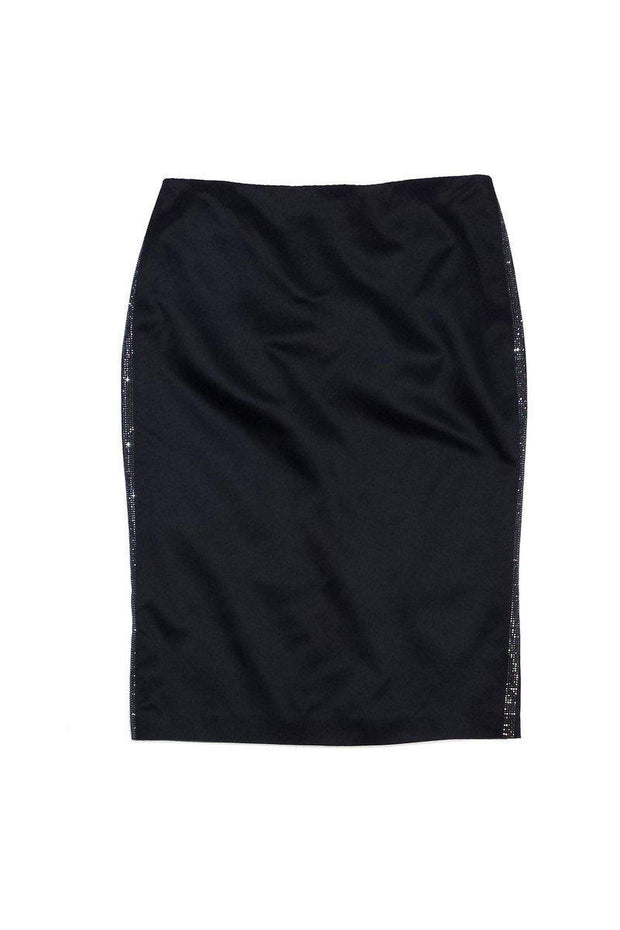 Current Boutique-Ralph Lauren - Black Silk Pencil Skirt Sz 4