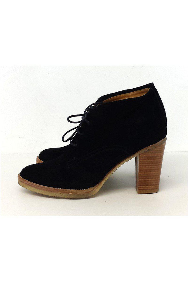 Current Boutique-Ralph Lauren - Black Suede Lace-Up Ankle Boots Sz 9.5
