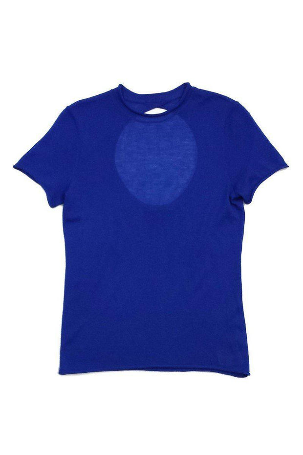 Current Boutique-Ralph Lauren - Blue Cashmere Short Sleeve Sweater Sz L