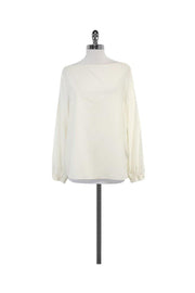 Current Boutique-Ralph Lauren - Cream Silk Long Sleeve Blouse Sz 12