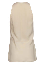 Current Boutique-Ralph Lauren - Cream Silk Sleeveless Blouse w/ Front Keyhole Sz 4