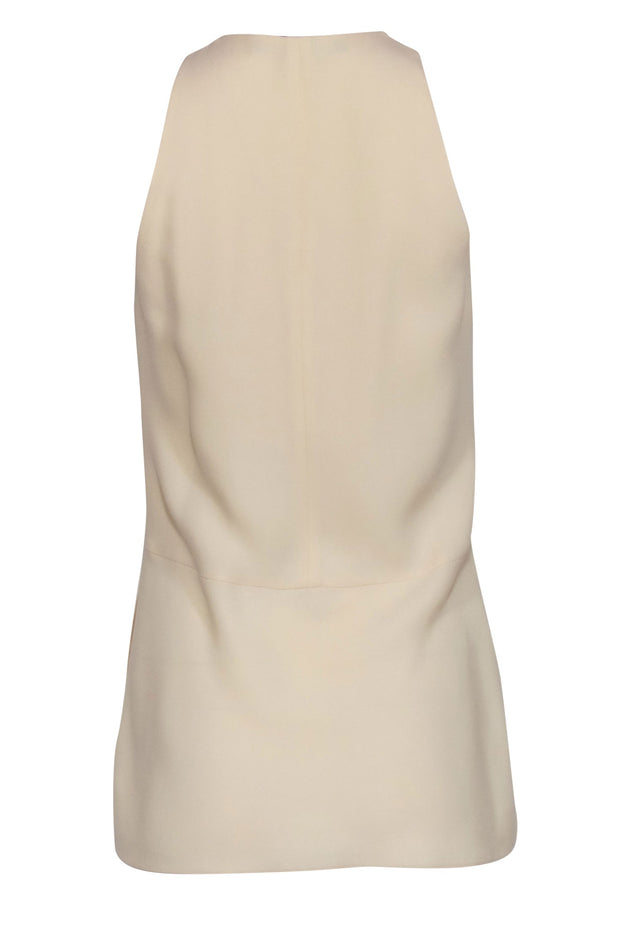 Current Boutique-Ralph Lauren - Cream Silk Sleeveless Blouse w/ Front Keyhole Sz 4