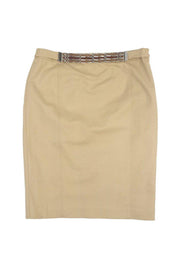 Current Boutique-Ralph Lauren - Khaki Cotton Belted Pencil Skirt Sz 10