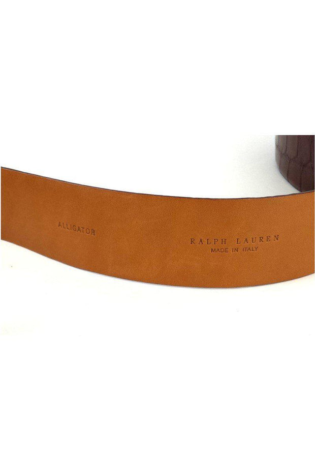 Current Boutique-Ralph Lauren - Large Auburn Alligator Leather Belt Sz S