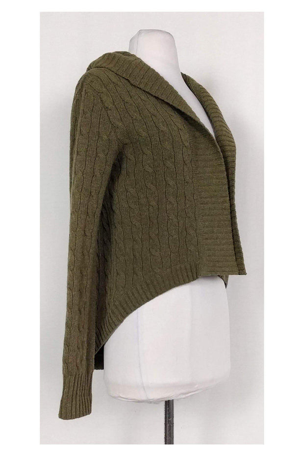 Current Boutique-Ralph Lauren - Olive Green Cable Knit Cardigan Sz S