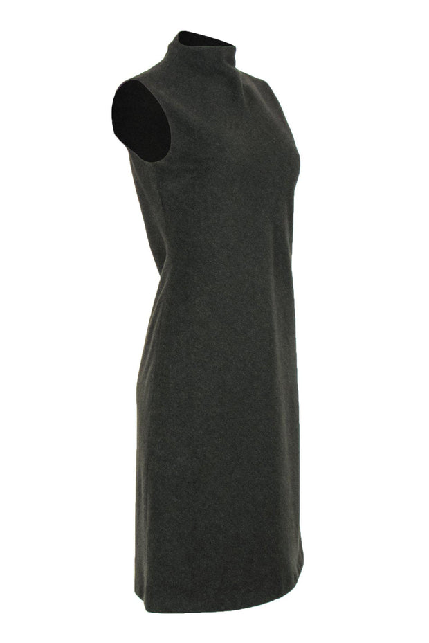 Current Boutique-Ralph Lauren - Olive Green Wool & Cashmere Blend Mock Neck Dress Sz 6