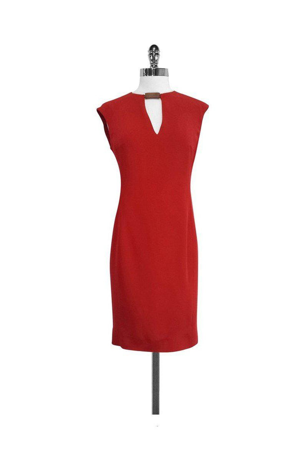 Current Boutique-Ralph Lauren - Red Silk Blend Sleeveless Dress Sz 4