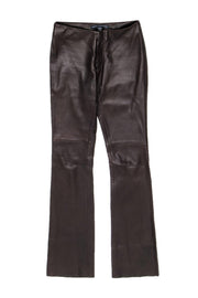 Current Boutique-Ralph Lauren Sport - Brown Leather Straight Leg Trousers Sz 4