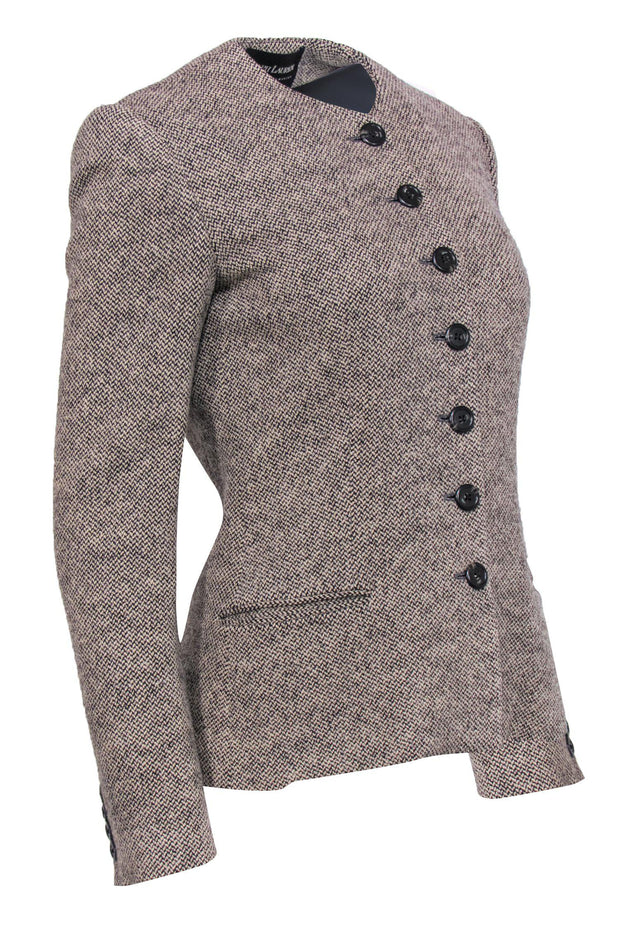 Current Boutique-Ralph Lauren - Tan & Black Tweed Wool Button-Up Blazer Sz 4