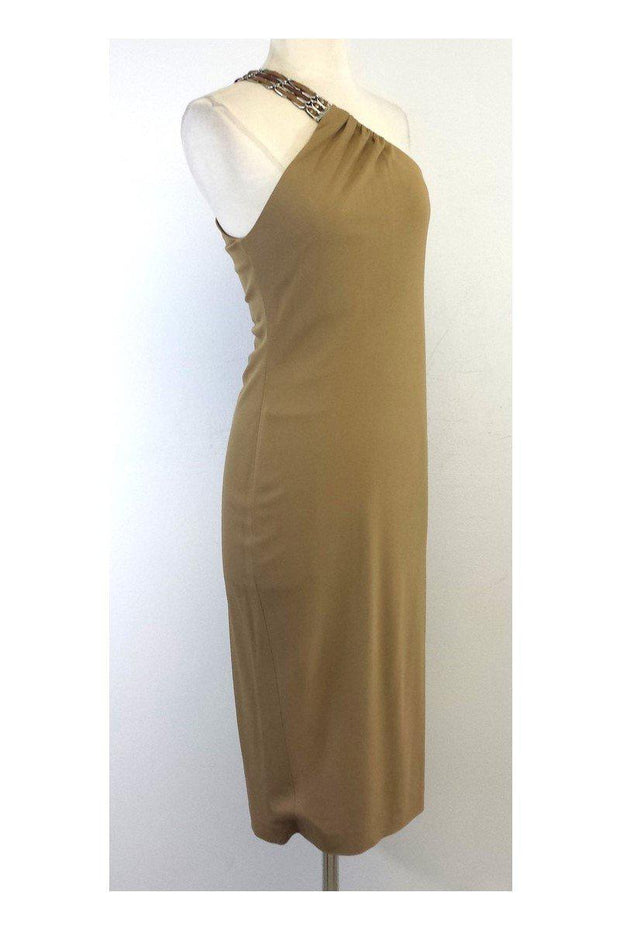 Current Boutique-Ralph Lauren - Tan One Shoulder Dress Sz 6