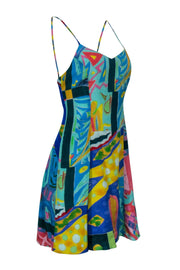 Current Boutique-Ralph Lauren - Vintage Abstract Print Silk Slip Dress Sz 4