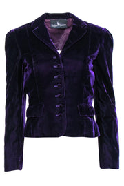 Current Boutique-Ralph Lauren - Vintage Deep Purple Velvet Blazer w/ Covered Buttons Sz 8