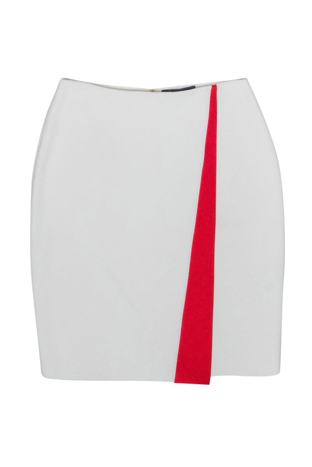 Current Boutique-Ralph Lauren - White Pencil Skirt w/ Red Stripe Sz 12