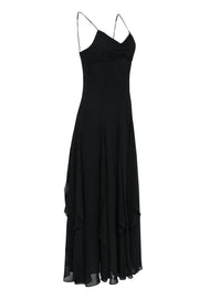 Current Boutique-Ralph Ralph Lauren - Black Sleeveless Ruffled Gown Sz 8