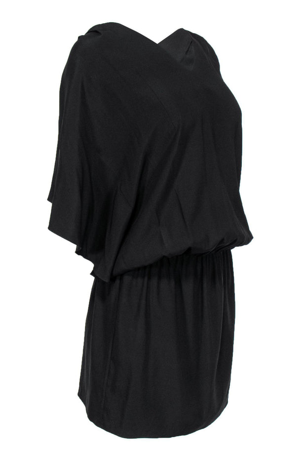 Current Boutique-Ramy Brook - Black Flutter Sleeve Drop-Waist Dress Sz M