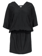 Current Boutique-Ramy Brook - Black Flutter Sleeve Drop-Waist Dress Sz M
