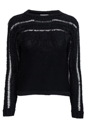 Current Boutique-Ramy Brook - Black Jessica Fringe Wool Sweater Sz XS