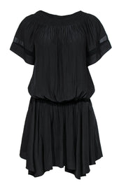 Current Boutique-Ramy Brook - Black Off-the-Shoulder Silky Dress w/ Mesh
