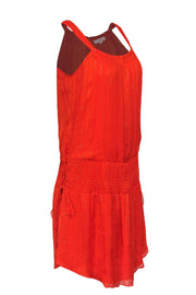 Current Boutique-Ramy Brook - Bright Orange Smocked Mini Dress w/ Gold Threading Sz M