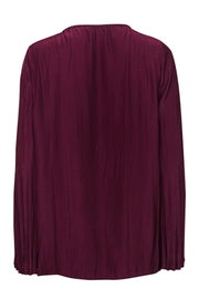 Current Boutique-Ramy Brook - Burgundy Long Sleeve Blouse w/ Tassels Sz S