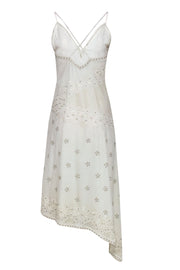 Current Boutique-Ramy Brook - Ivory Embellished Plunge Neck Maxi Dress Sz 2