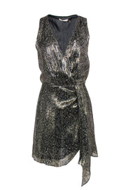 Current Boutique-Ramy Brook - Metallic Gold Plunging Dress Sz M