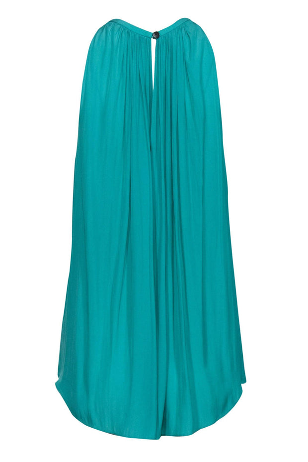 Current Boutique-Ramy Brook - Minty Teal Pleated Satin Tank Top Sz S