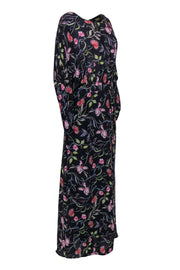 Current Boutique-Rdalamal from Anthropologie - Dark Purple Floral Print Long Sleeve Maxi Dress Sz 8