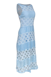 Current Boutique-Rebecca Minkoff - Baby Blue Floral Lace & Eyelet Overlay Midi Dress Sz 4